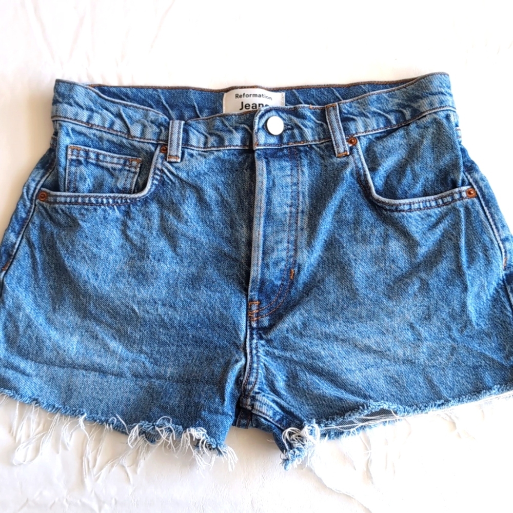 Women's Reformation Blue Jean Shorts Cut-offs Size 27